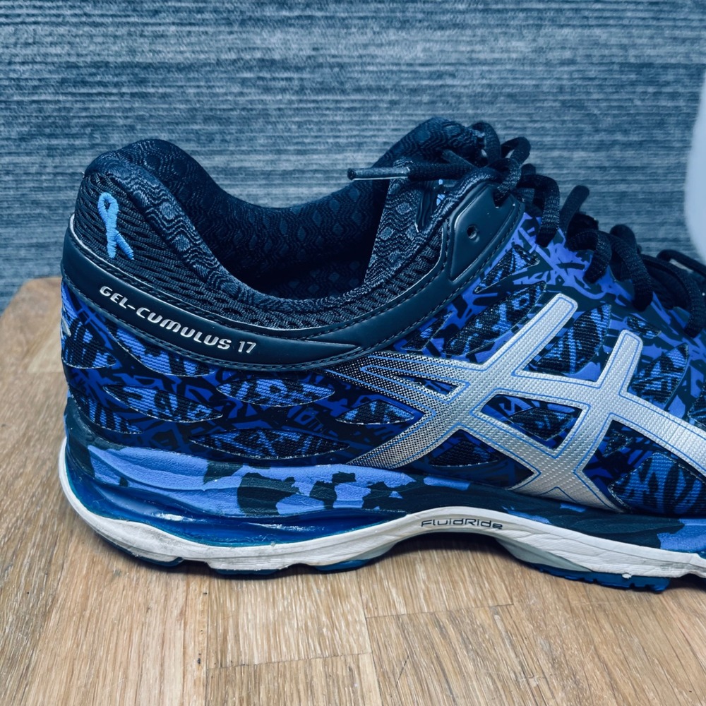 Asics Gel-Cumulus 17 Running Shoes Mens 12.5 Blue Black Graphic Sneakers T5E3N - Picture 11 of 12